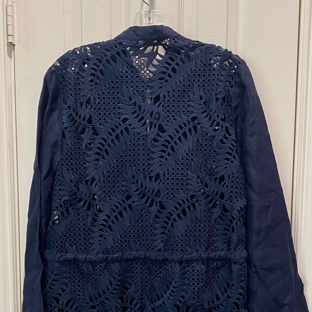 Zara Deep Blue Lace Tunic or Top - Picture 4 of 5